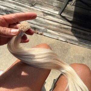 Blonde I-Tip Hair Extensions real hair